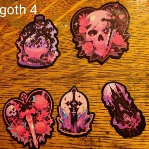 Gothic Skull and Potion Stickers Set